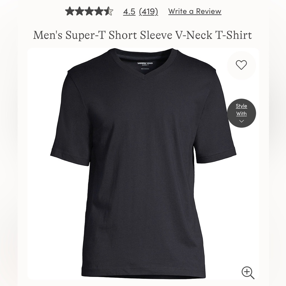 Land’s End Men’s V Neck (Tall; XXL) NWT